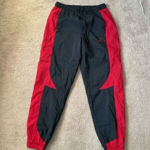 Nike Jordan Jumpman Windbreaker Pants Black and Red Size Medium DX 9373 013